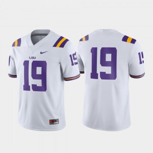 #19 White LSU Jersey For Men Game 624758-573