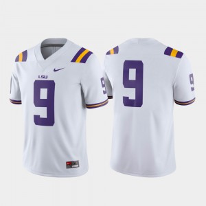 White LSU Jersey College Football #9 Mens Game 329116-318