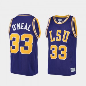 College Basketball #33 Shaquille O'Neal LSU Jersey Alumni Limited Purple Men 790686-349