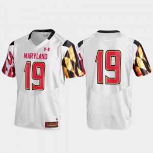 College Football Maryland Jersey For Men White Replica #19 776833-279