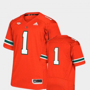 College Football Mens Orange #1 Miami Jersey Premier 524235-565
