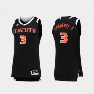 Anthony Lawrence II Miami Jersey #3 College Basketball Black White Chase For Men 481297-464