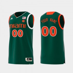 Mens Miami Custom Jerseys Swingman College Basketball #00 Green Replica 479097-536