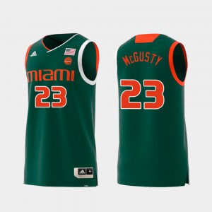 Swingman College Basketball #23 Green Kameron McGusty Miami Jersey Replica For Men 688887-426