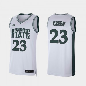 Retro Limited Mens #23 White Draymond Green MSU Jersey College Basketball 293526-932