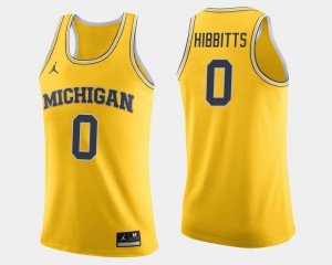 Brent Hibbitts Michigan Jersey College Basketball Men's #0 Maize 344889-405