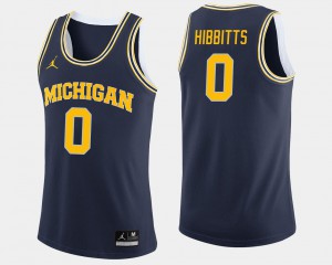 Navy College Basketball #0 For Men's Brent Hibbitts Michigan Jersey 598557-576