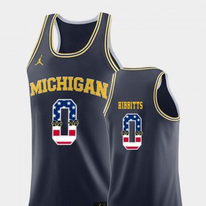 #0 Brent Hibbitts Michigan Jersey USA Flag Navy College Basketball Mens 213899-357