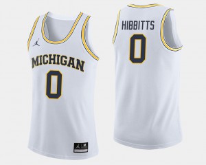 White #0 Brent Hibbitts Michigan Jersey For Men's College Basketball 287740-682