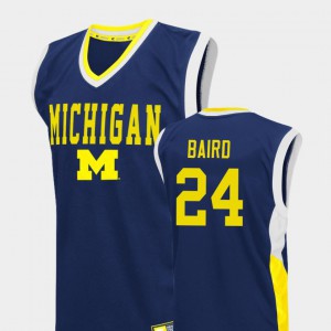 For Men Fadeaway C.J. Baird Michigan Jersey College Basketball Blue #24 372681-826