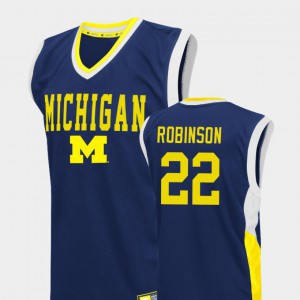 Fadeaway #22 Duncan Robinson Michigan Jersey Blue College Basketball Men 437636-254