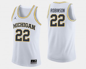 Duncan Robinson Michigan Jersey White #22 For Men College Basketball 817076-442