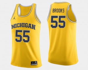 College Basketball For Men Maize #55 Eli Brooks Michigan Jersey 995210-771