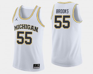 College Basketball Eli Brooks Michigan Jersey White #55 For Men 138853-222