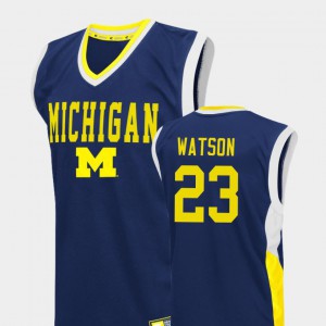 Ibi Watson Michigan Jersey Fadeaway College Basketball Mens #23 Blue 111408-888