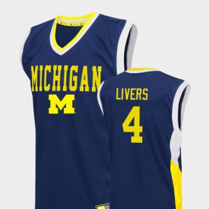Isaiah Livers Michigan Jersey Men's College Basketball Fadeaway Blue #4 892763-900