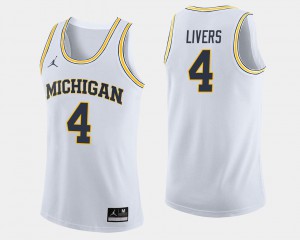 Isaiah Livers Michigan Jersey #4 Men College Basketball White 670718-642