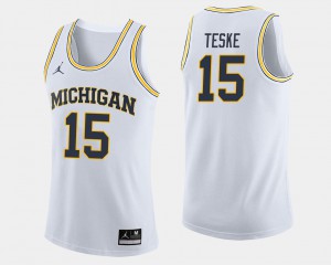 College Basketball White Men's Jon Teske Michigan Jersey #15 103670-475