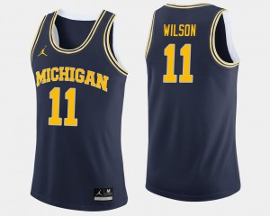 Navy Luke Wilson Michigan Jersey For Men #11 College Basketball 646066-162