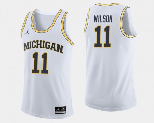 College Basketball Luke Wilson Michigan Jersey Men's #11 White 650375-673