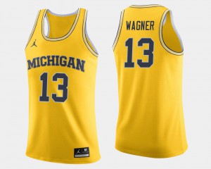 Maize Men College Basketball #13 Moritz Wagner Michigan Jersey 869191-450