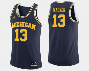 #13 College Basketball Mens Navy Moritz Wagner Michigan Jersey 466192-222