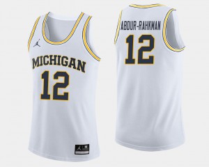 #12 Muhammad-Ali Abdur-Rahkman Michigan Jersey College Basketball White Mens 738108-197