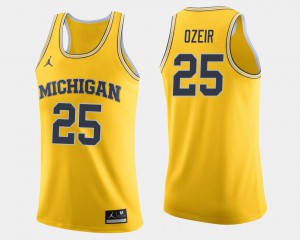 For Men's #25 Maize College Basketball Naji Ozeir Michigan Jersey 927824-315