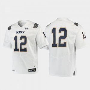 Premier Mens #12 College Football White Navy Jersey 970113-488