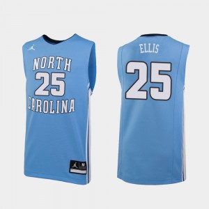 Men's Caleb Ellis UNC Jersey College Basketball #25 Carolina Blue Replica 548075-724
