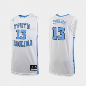 College Basketball Replica White #13 Cameron Johnson UNC Jersey Mens 961999-946
