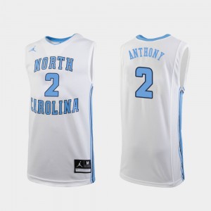 Mens Cole Anthony UNC Jersey #2 College Basketball Replica White 138162-486