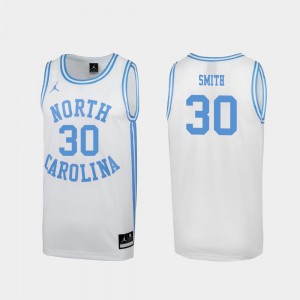 March Madness Special College Basketball White Mens #30 K.J. Smith UNC Jersey 138039-335