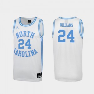#24 Special College Basketball March Madness White Kenny Williams UNC Jersey Men 178138-734
