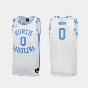 Seventh Woods UNC Jersey #0 Special College Basketball March Madness Men's White 965176-863
