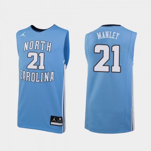 Replica Sterling Manley UNC Jersey #21 College Basketball Mens Carolina Blue 856598-840