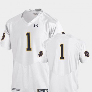 Finished Replica For Men's College Football #1 Notre Dame Jersey White 476357-444
