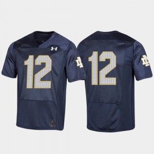 For Men's Notre Dame Jersey #12 Navy 150th Anniversary College Football Replica 461917-334