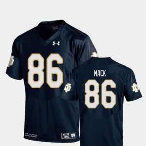 #86 For Men College Football Replica Navy Alize Mack Notre Dame Jersey 874218-995