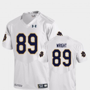 College Football Brock Wright Notre Dame Jersey Men's Replica #89 White 105974-123