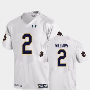 #2 College Football For Men's White Dexter Williams Notre Dame Jersey Replica 776765-586
