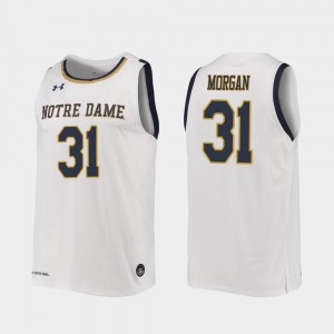 Elijah Morgan Notre Dame Jersey White Mens 2019-20 College Basketball #31 Replica 284602-639