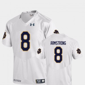 Replica Men's #8 White College Football Jafar Armstrong Notre Dame Jersey 692166-223