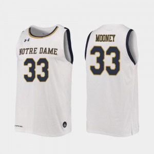 #33 For Men John Mooney Notre Dame Jersey Replica 2019-20 College Basketball White 275582-407