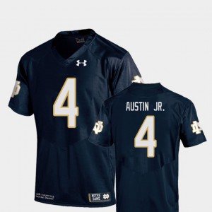 College Football Kevin Austin Jr. Notre Dame Jersey Navy #4 Replica For Men 562882-586