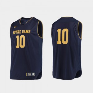 Notre Dame Jersey Navy Gold Authentic College Basketball Mens #10 162534-328