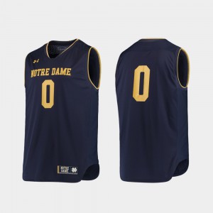 College Basketball For Men's Notre Dame Jersey Navy Gold #0 Replica 637406-200
