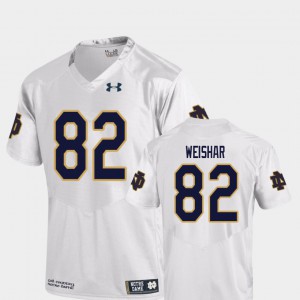 #82 Replica For Men's Nic Weishar Notre Dame Jersey White College Football 145291-457