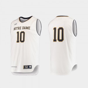 College Basketball Authentic White For Men's #10 Notre Dame Jersey 767115-417