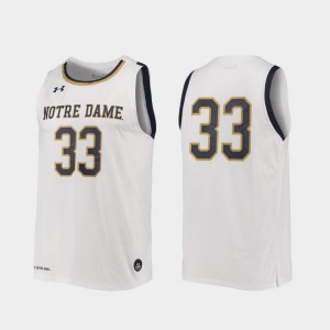 White Replica Men's Notre Dame Jersey College Basketball #33 645908-265